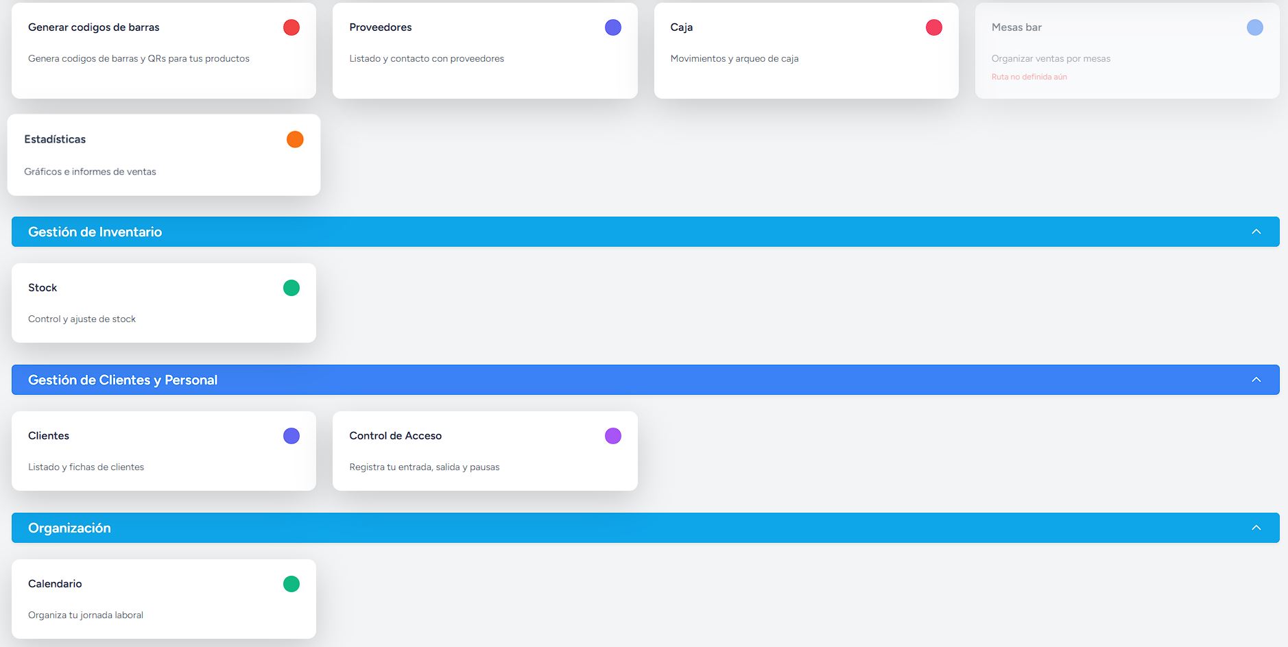 Configuración de Productos TPV